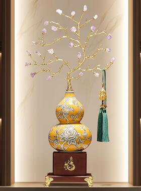 紫气来户玄关手绘葫芦摆件招财客厅电柜66554装入饰品乔迁新东居