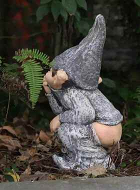 跨境花园树脂工艺品摆件小矮人雕像户外装饰雕塑拉屎欧式装饰