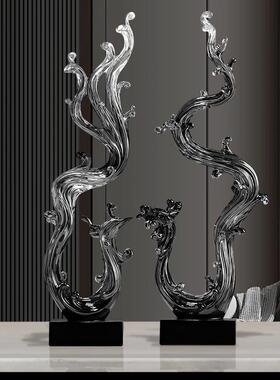 风生水起摆件轻奢高档入门户玄关造景家居客厅电视柜装饰品高级感