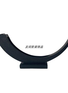 现代简约创意彷木纹树脂装饰摆饰样板房桌面花瓶果盘艺术软装饰品