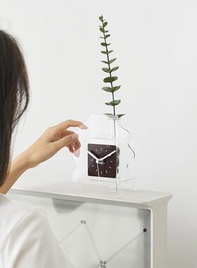 WOZOOM屋准TYOS599奶油风简约花件户瓶玄关座入钟客厅轻奢创意时