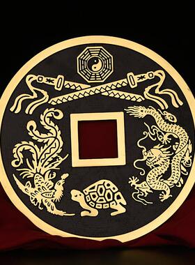 纯铜钱古币镇宅之宝招财进宝大小号摆件家居风水客厅装饰工艺品