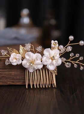 Wedding Hair Accessories Flower Hair Clips Hairpin Crystal B