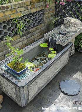 OIK客厅装饰流水摆件室内地庭落院景中造式池喷泉水景大型户麦太