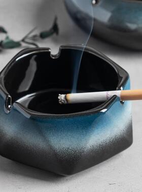 大号陶瓷烟灰缸家用简约潮流时尚创意个性办公室轻奢高级感烟缸