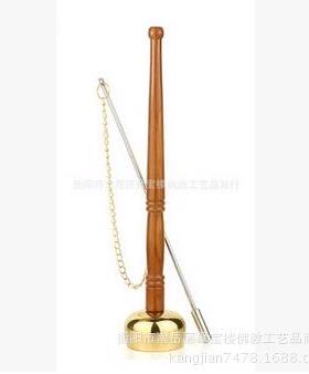 聚宝楼大号直杆木柄引磬.铜磬.法器铛子铪子佛具用品引罄