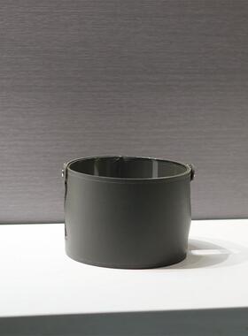 现代简约高档皮革冰桶装冰块酒具摆件样板间餐厅酒柜酒桶软装饰品