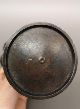 仿古做旧紫铜色荷花灯线香烛台家居摆件古玩铜烛台影视道具