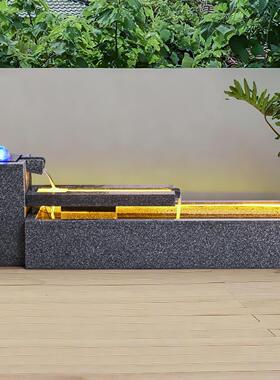 真石材定制阳台循环水景观户外花园庭院喷泉鱼池造景流水生财摆件