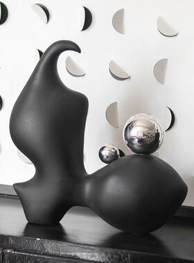 奢抽象几架何雕塑异型摆件样板间博售WVW楼处古玄关室内软装艺轻