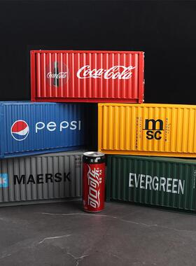 集装抽箱纸巾盒美式创意复古纸抽盒手工铁艺货柜型纸盒装造饰1017