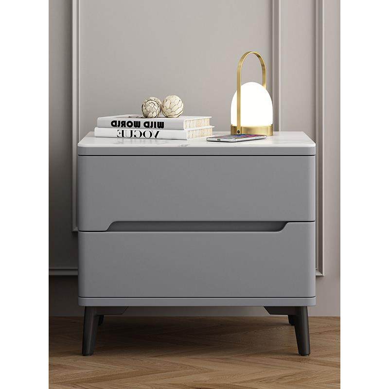 轻豪华实木床头柜阻尼涂漆床头柜现代简单的卧室家庭高端板岩存储,淘宝优惠券,粉丝福利购,淘宝优惠卷