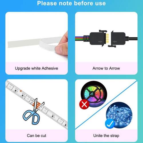 跨进LED灯带5050RGB套装滴胶防水44键5米吸塑七彩变色软灯条 - 图0