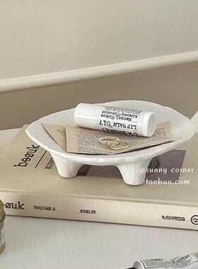 北欧陶瓷收纳盘香薰首饰展示盘玄关桌面置物盘高级感艺术托 托盘
