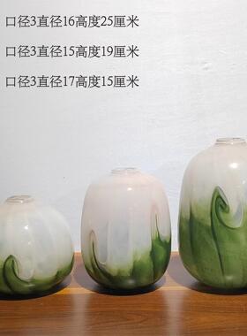 现代轻奢简约水墨画春荷设计花瓶摆件家居样板房客厅桌面插花装饰