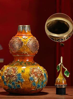 礼师傅玉堂富贵铜葫芦摆件全铜工艺品家居客厅玄关装饰品乔迁礼品