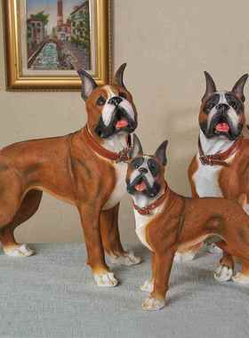 跨境物货源仿真动工艺品狗拳师犬摆件树脂物宠狗1538-153模型客厅