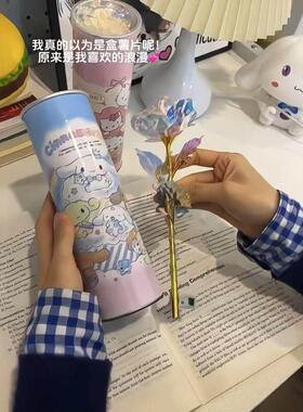 薯片玫瑰花藏在薯片里的花束创意仿真七彩炫光永生花520惊喜礼物