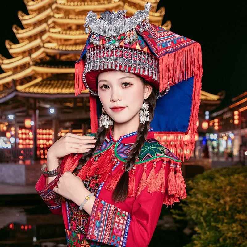 正品新款族民族演服装女成瑶人数民族表舞蹈少广西传统服饰演出服 - 图3