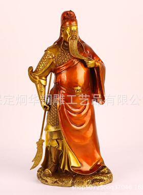 黄铜武圣关公摆件武财神爷关公神像铜像入户中式玄关公司开业