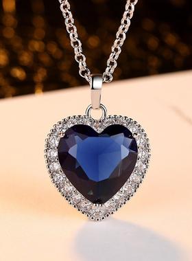 跨境新款饰品 时尚经典泰坦尼克号海洋之星吊坠爱心项链 锁骨链女