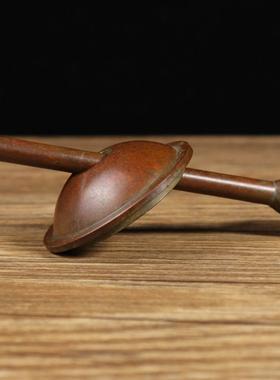 纯铜老红铜摆件苏工紫铜捣药罐杵子居家用品文玩杂项收藏博古摆件