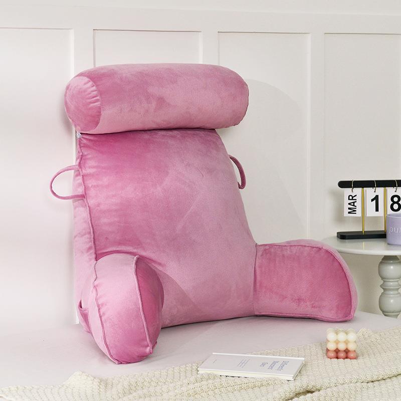 双提手水晶可拆绒阅读枕带圆有内胆可枕卸拆洗靠枕休QBC闲沙发大 - 图0