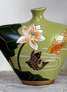 酒柜装饰品摆件中国风博古架隔断餐柜茶几摆设手工陶瓷花瓶艺术品