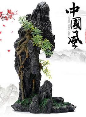 鱼缸造景装饰套餐水草小摆件假山沙子底砂水族箱布景植物套装全套