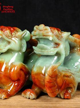 定风阁天然秀玉璧璧绣双带来财宝元宝璧绣点缀客厅办公装饰礼品