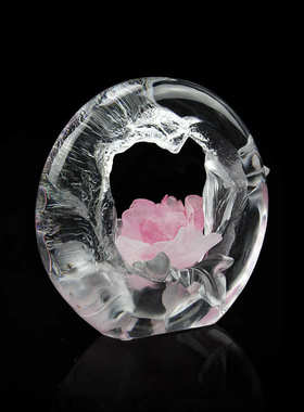 锋明琉璃牡丹花摆件古法琉璃艺术品家居客厅装饰乔迁礼品高档