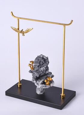 新中式创意太湖石假山家居装饰摆件样板房客厅书房电视柜玄关配饰