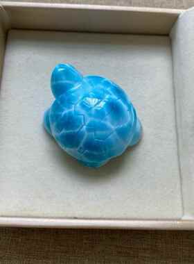 海纹石小乌龟吊坠拉利玛龙龟项坠锁骨链坠挂件规格42.3*35.5*19.7