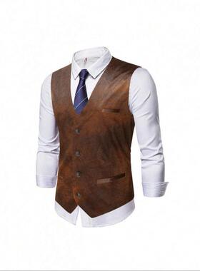 D 45044 Retro Fashion Men's Vest 复古式马甲