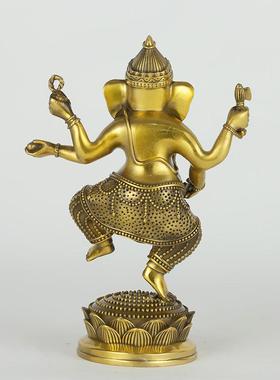 纯黄铜象鼻财神 象神摆件 天目象泰式家居桌面车载装饰招财摆件