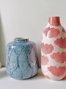 正品简陶瓷花酒瓶摆件家居客插厅花民宿店样品房装饰品外贸花瓶约