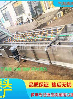 预制蔬菜加气泡线清欧拉洗机 中央厨房蔬菜加工成流水 果蔬工套设