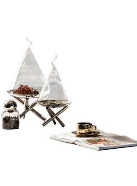 样板间厨房餐PAU桌餐边中岛台台餐盘软装饰品现代轻烛师奢设柜计