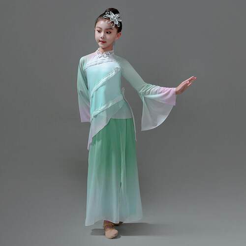 儿童古典出服飘逸演女童练服中JCC国舞功民族舞剧目表演扇舞子舞 - 图0