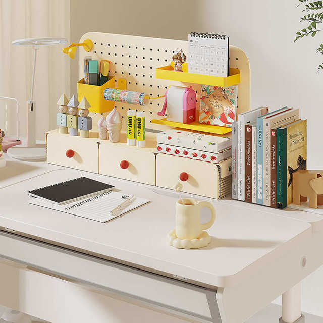 Office desktop storage creative hole board desk storage rack dormitory storage box station renovation and sorting tool