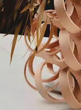 现代创意大波卷花瓶样板间酒店民宿家居客厅书房插花花器装饰摆件