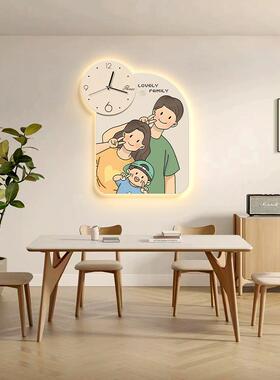 三、四口之家挂钟挂钟客厅家居时尚流行餐厅装饰画创意挂钟挂灯