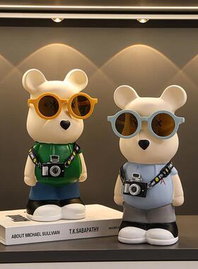 轻奢高档暴力熊存钱罐摆件客厅电视柜酒柜家居装饰品2024新款男孩