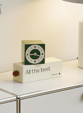 WOZOOM屋准客厅卧室可旋转座钟玄关入户高级感办公桌面摆件装饰品