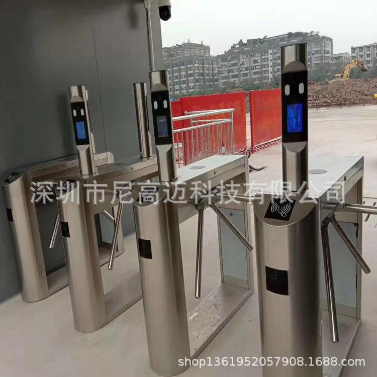 Construction site access card three-roller gate 304 stainless steel access control attendance channel turnstile two-way bridge type rolling gate