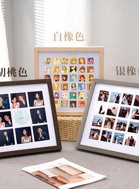 百寿图多49宫格实木相框DIY创意手写祝福喜图画框挂墙 美甲展示架