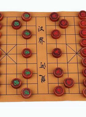 檀木象棋 木质大号象棋 黑檀红木带棋盘折叠送礼佳品