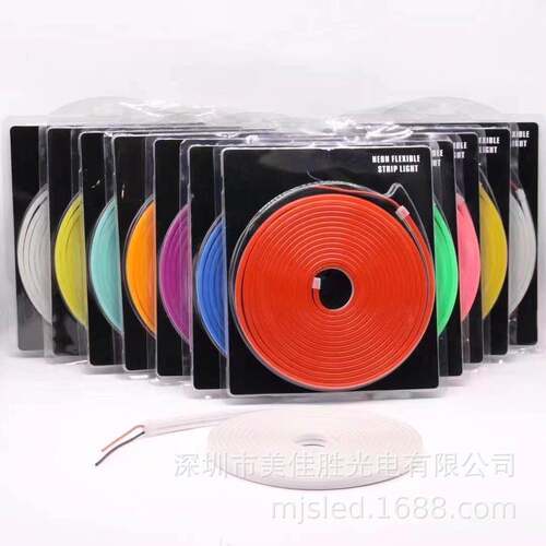 跨境 6*12柔性灯条 LED霓虹防水灯带12V吸塑套装广告招牌氛围灯 - 图0