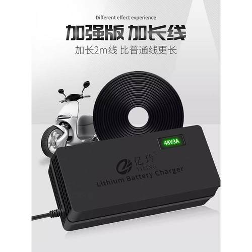 自动断电智能锂电池充电器48V爱玛凤凰折叠电动车48伏V2A三元专用 - 图2