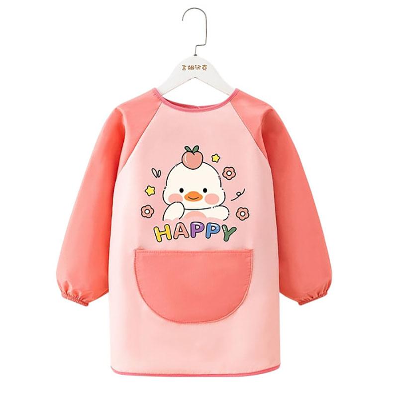 Children's painting smock waterproof and anti-dirty kindergarten art painting apron reverse dressing baby eating bib girl